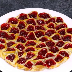This Cherry Pie Pull Apart is a fun 2-ingredient dessert that's perfect for sharing and parties