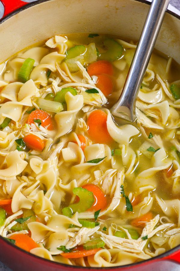 Homemade Chicken Noodle Soup recipe is a classic hearty and comforting soup loaded with tender chicken, soft noodles and vegetables, simmered in a rich and flavorful chicken broth. 