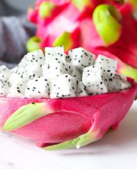 Learn how to cut dragon fruit quickly and easily with this step-by-step guide. The sweet flesh is delicious and packed full of nutrients. You can eat dragon fruit on its own as a simple and refreshing snack or add it to fruit salads, smoothies, desserts and more!