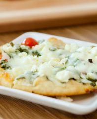 Pita Pizza is a vegetarian lunch or dinner idea that's quick and easy to prepare.
