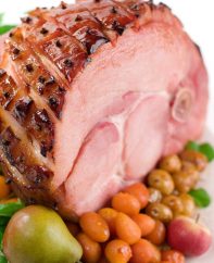 Bone in ham cooked to perfection