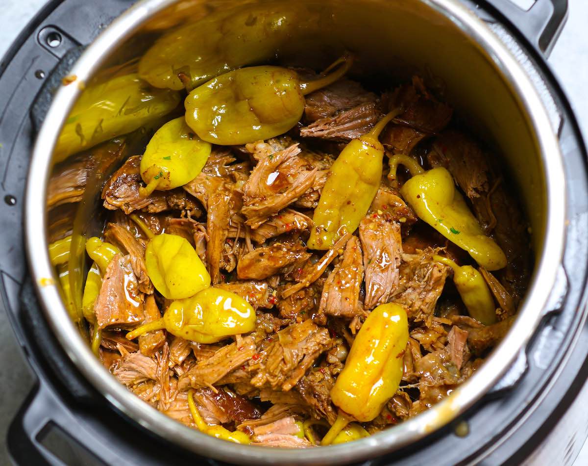 Instant Pot Mississippi Pot Roast is an easy and comforting dinner recipe that even picky eaters will devour. The chuck roast is fall-apart tender with a flavorful gravy. It’s made right in your pressure cooker and is so much faster than any other method! 