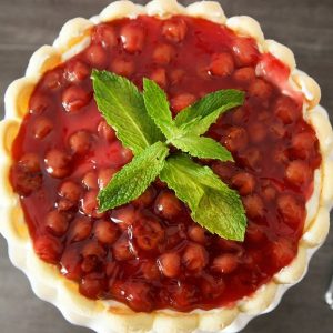 Ladyfinger cake with a cherry cheesecake filling