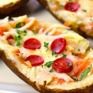 Pepperoni Pizza Potato Skins are a fun and delicious recipe