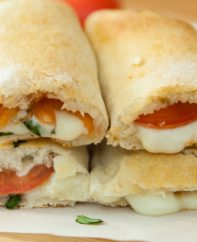 This Quick and Easy Tomato Basil Calzone recipe only uses 5 ingredients and is ready in 20 minutes