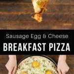 Easy Cheesy Breakfast Pizza With Sausage And Eggs – the easiest and fun breakfast that comes together in no time. All you need is a few simple recipes: your favorite sausage, pizza crust, salsa, green onions, Jack cheese, eggs, salt and pepper. It’s the perfect hearty breakfast or brunch recipe to serve to a crowd! Great for a holiday such as Easter, mother’s day or father’s day brunch. Quick and easy video recipe. | Tipbuzz.com