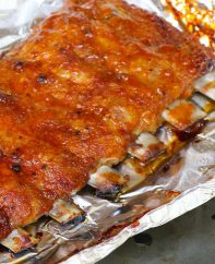 Ribs with the bones sticking out when done